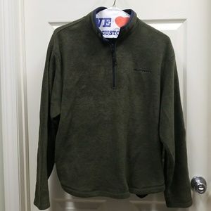 Olive green pull over fleece jacket
